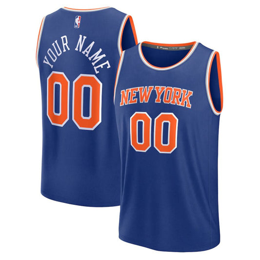 Replica Men's New York Knicks Fanatics Blue Fast Break Custom Jersey - Merch Arena