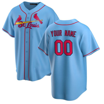 Replica Men's St. Louis Cardinals Light Blue Home Replica Custom Jersey - Merch Arena
