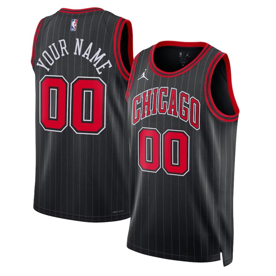 Replica Unisex Chicago Bulls Black Swingman Custom Jersey - Merch Arena