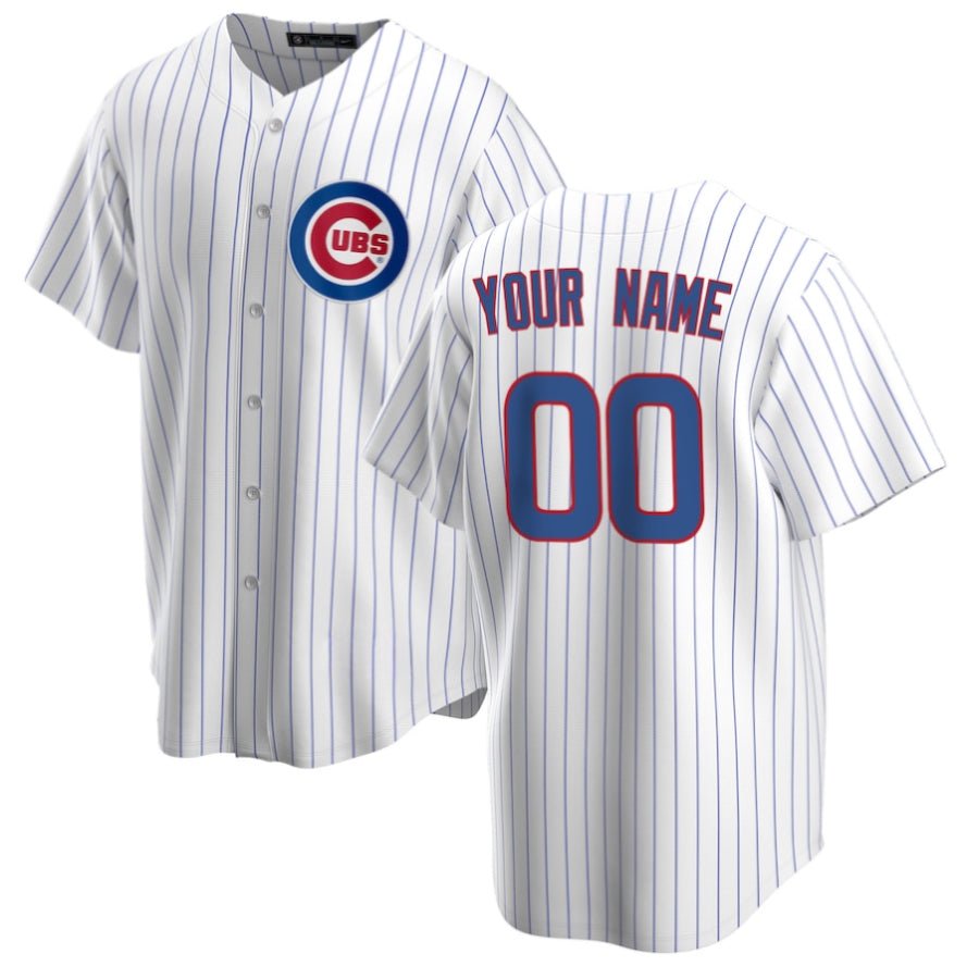 Replica Men's Chicago Cubs White Home Replica Custom Jersey - Merch Arena