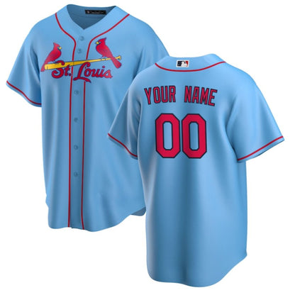 Replica Men's St. Louis Cardinals Light Blue Home Replica Custom Jersey - Merch Arena