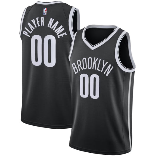 Replica Unisex Brooklyn Nets Black Swingman Custom Jersey - Merch Arena