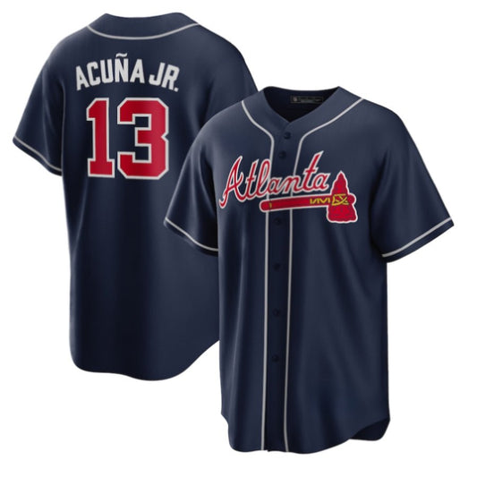 Replica Men's Atlanta Braves Custom Navy Home Replica Player Name Jersey - Merch Arena